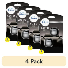 Febreze AUTO Car Air Freshener, Odor-Fighting Car Vent Clip, Noir, 2 Count