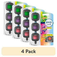 Febreze Car Air Freshener Vent Clip Gain Scents Variety Pack, .06 oz. Car Vent Clip, 3-Count