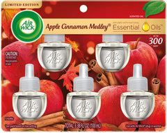 Air Wick Plug-In Air Freshener Scented Oil Refills, Apple Cinnamon Medley, 5 Count