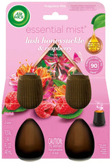 Air Wick Essential Mist Scented Oil Air Freshener Diffuser Refills, Lush Honeysuckle and Raspberry, 2 Count