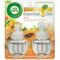 Air Wick Plug-In Scented Oil Air Freshener Warmer Refills, Hawaii Exotic Papaya and Hibiscus Flower, 2 Count
