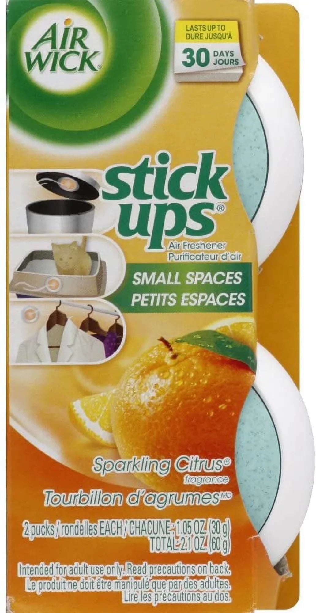 Air Wick Stick Ups Air Freshener, Sparkling Citrus, 2.1 oz, 2 pack