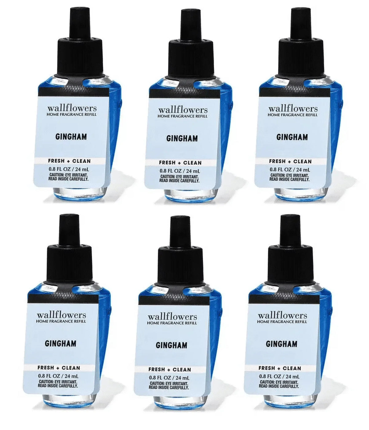 Bath & Body Works Wallflowers Fragrance Warmer Plug-in Refills, Gingham, 0.8 fl oz / 24 ml, 6 Count, 6 Pack