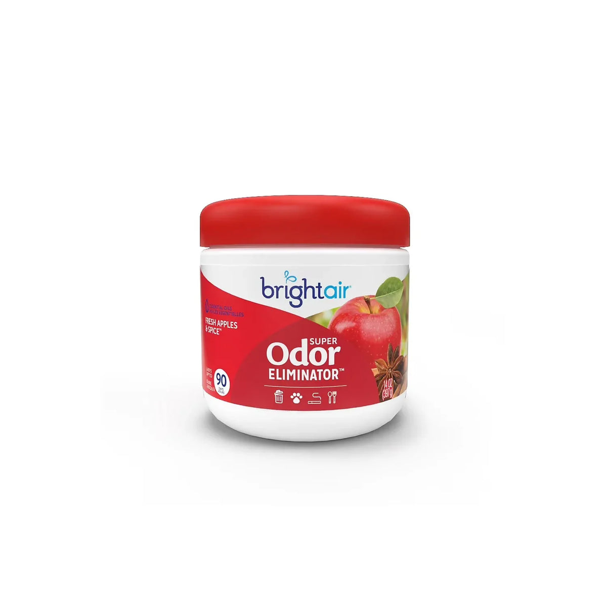 Bright Air Odor Eliminator Air Freshener & Deodorizer Gel Fresh Apples & Spice Scent 14 oz. (900194)