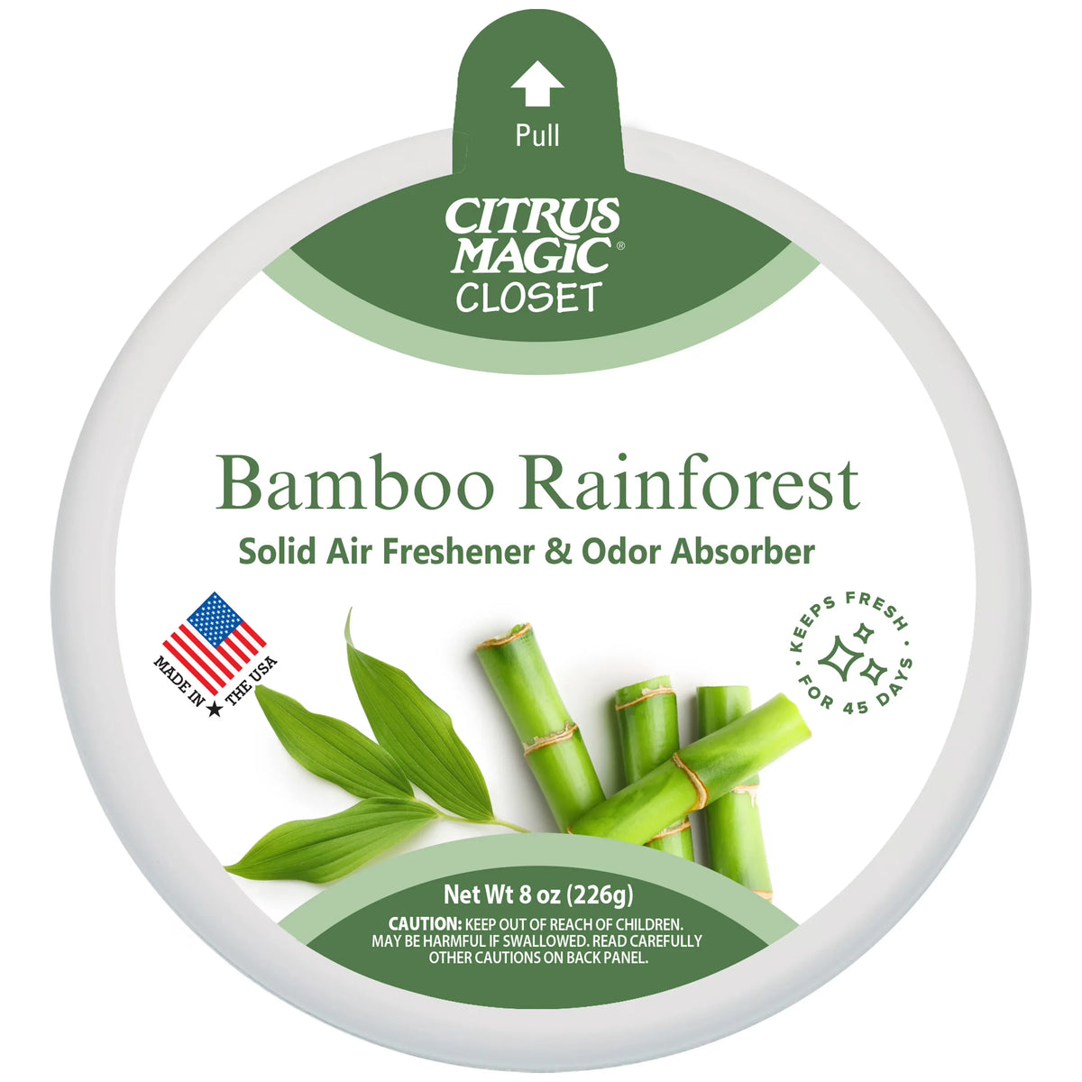 Citrus Magic For Closets Odor Absorbing Solid Air Freshener, Bamboo Rainforest, 8 oz