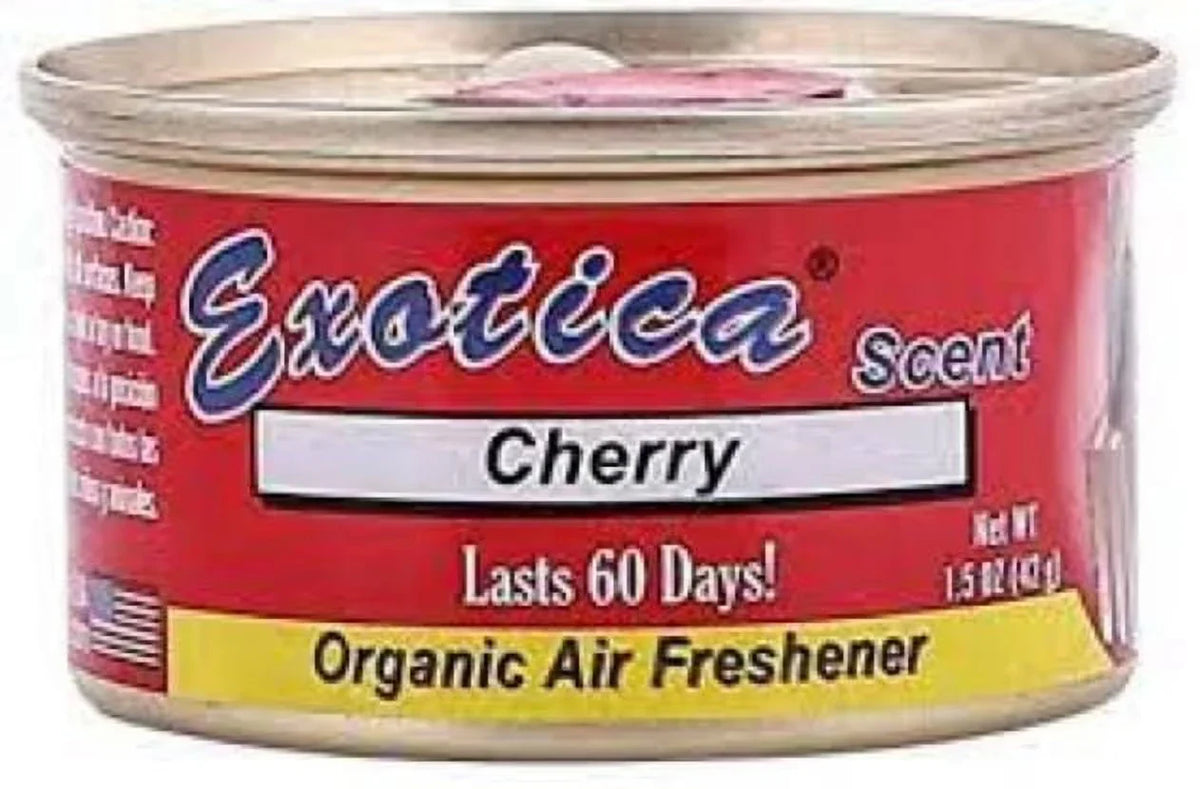 Exotica Car Air Freshener | Spill-proof Can | Organic | For Home & Auto | Long Lasting Freshness | (Pack of 12) (Cherry)