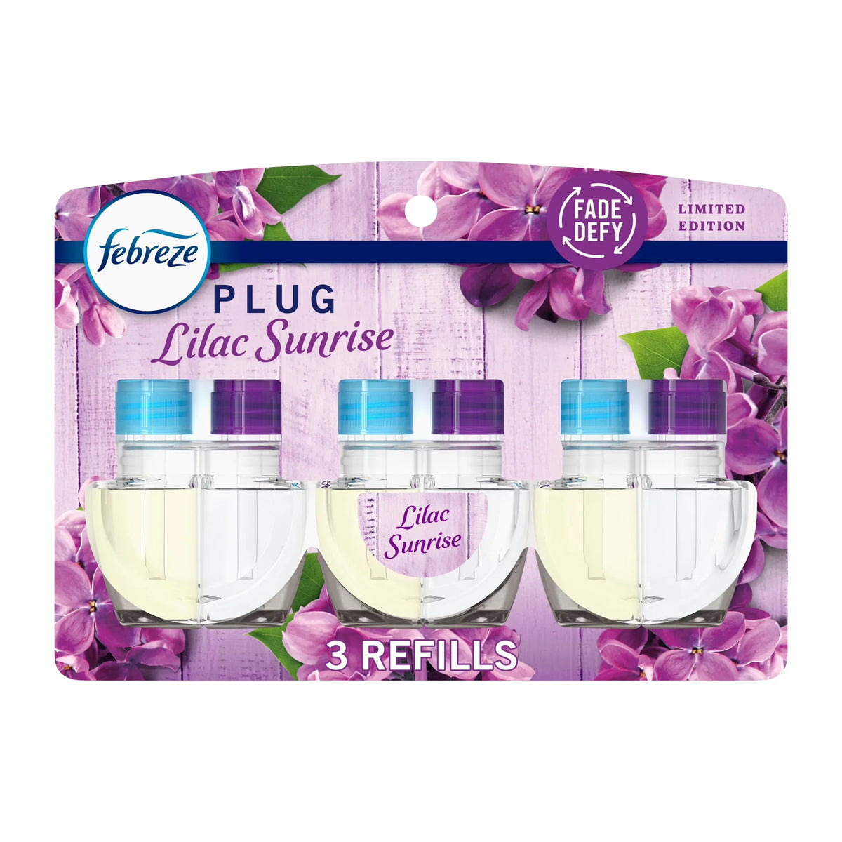 Febreze Plug In Air Freshener Scented Oil Refill Lilac Sunrise, 3 Count
