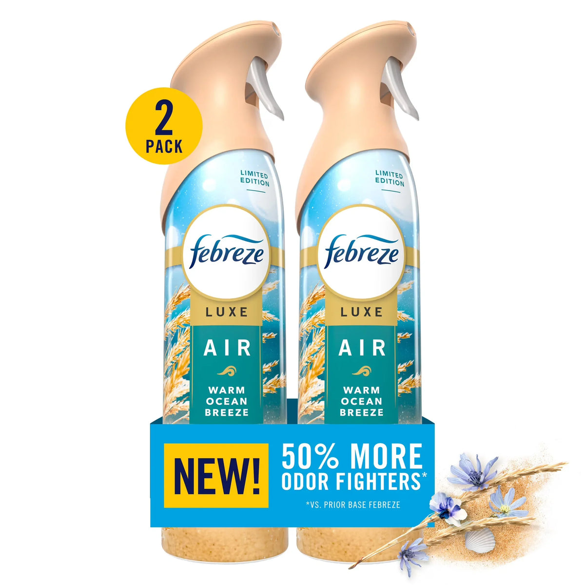 Febreze Air Mist Spray, Warm Ocean Breeze, 8.1 oz, 2 Count