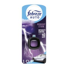Febreze AUTO Car Air Freshener, Odor-Fighting Car Vent Clip, Midnight Storm, 1 Count
