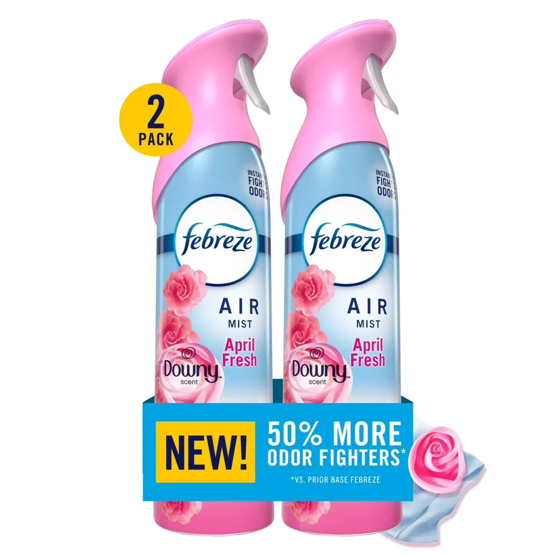 Febreze Air Mist Air Freshener Spray, Downy April Fresh, 8.1oz, 2 Count