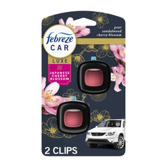 Febreze Car Air Freshener, Odor-Fighting Auto Vent Clip, Japanese Cherry Blossom, 2 Count