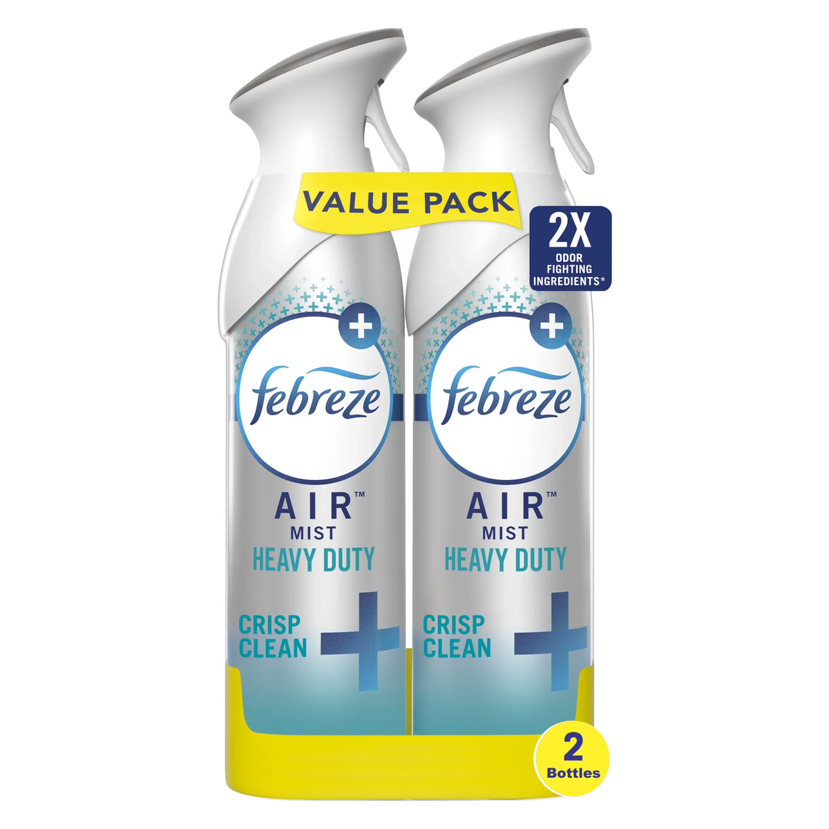 Febreze Air Freshener Spray, Odor-Fighting Room Spray, Heavy Duty Crisp Clean, 8.8oz, 2 Count