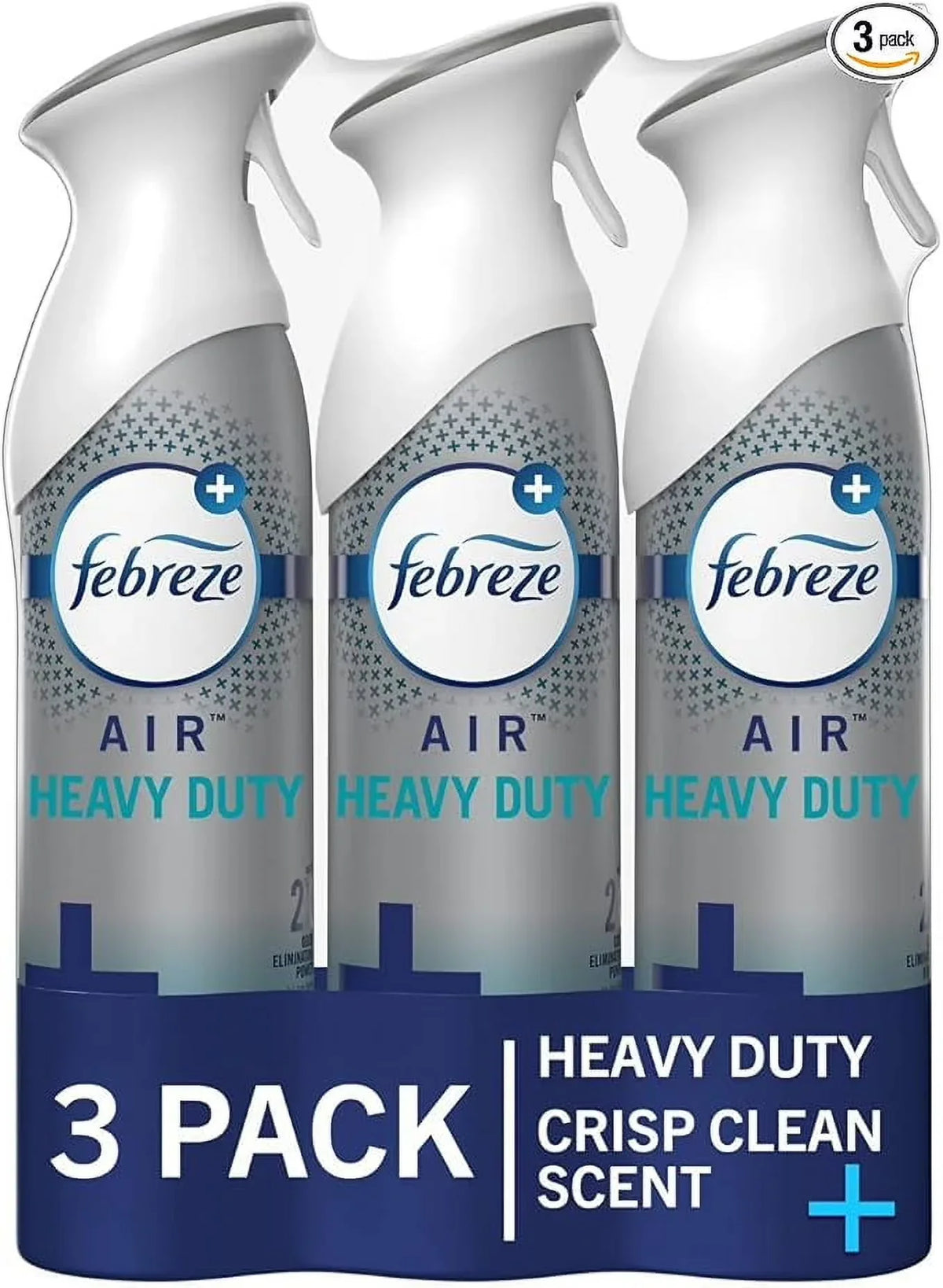 Febreze Air Freshener Spray, Heavy Duty Crisp Clean Scent, Odor Eliminator For Strong Odors, 8.8 Oz (Pack Of 3)