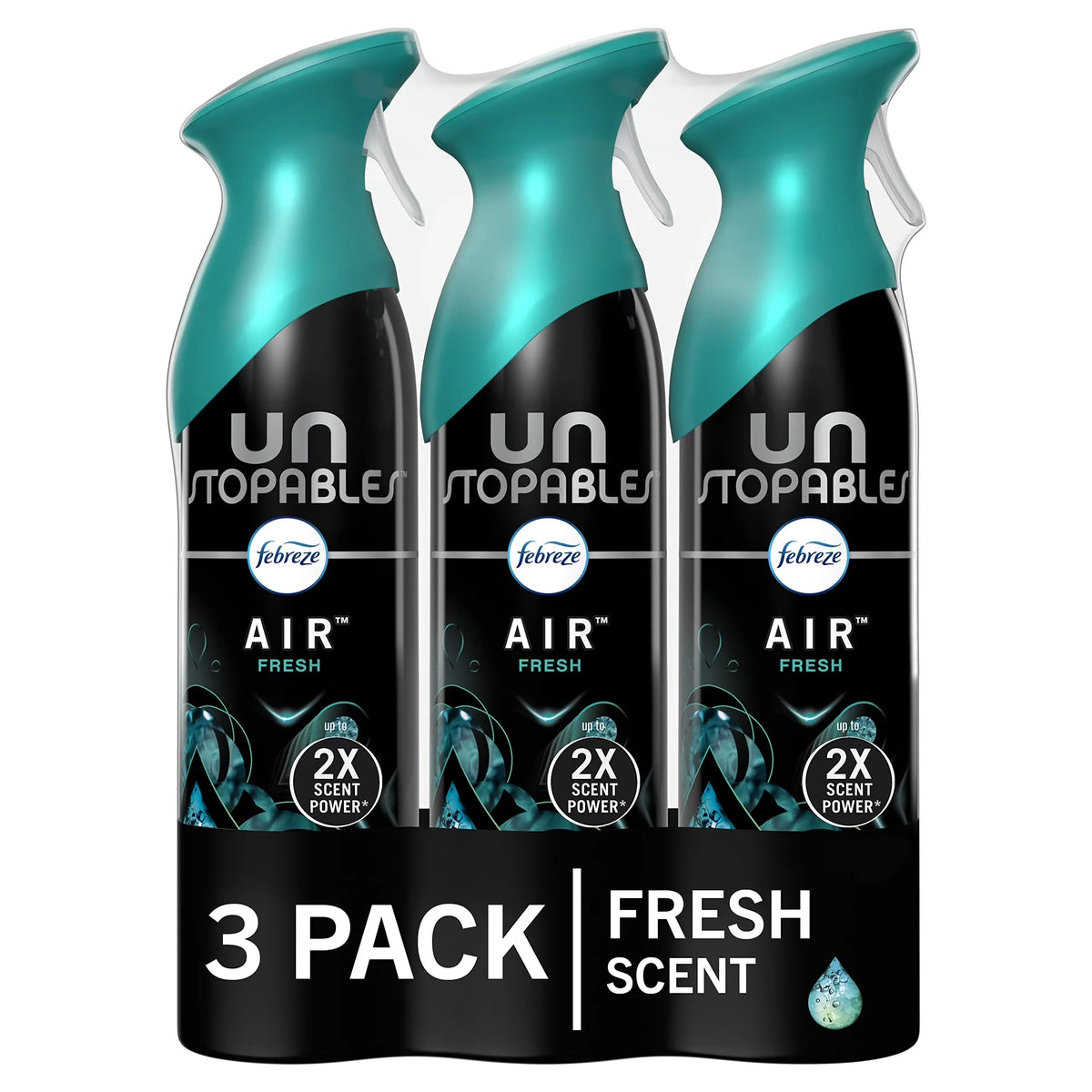 Febreze Unstopables Air Freshener Spray, Fresh Scent, Odor Eliminator for Strong Odor, 8.8 Oz (Pack of 3)