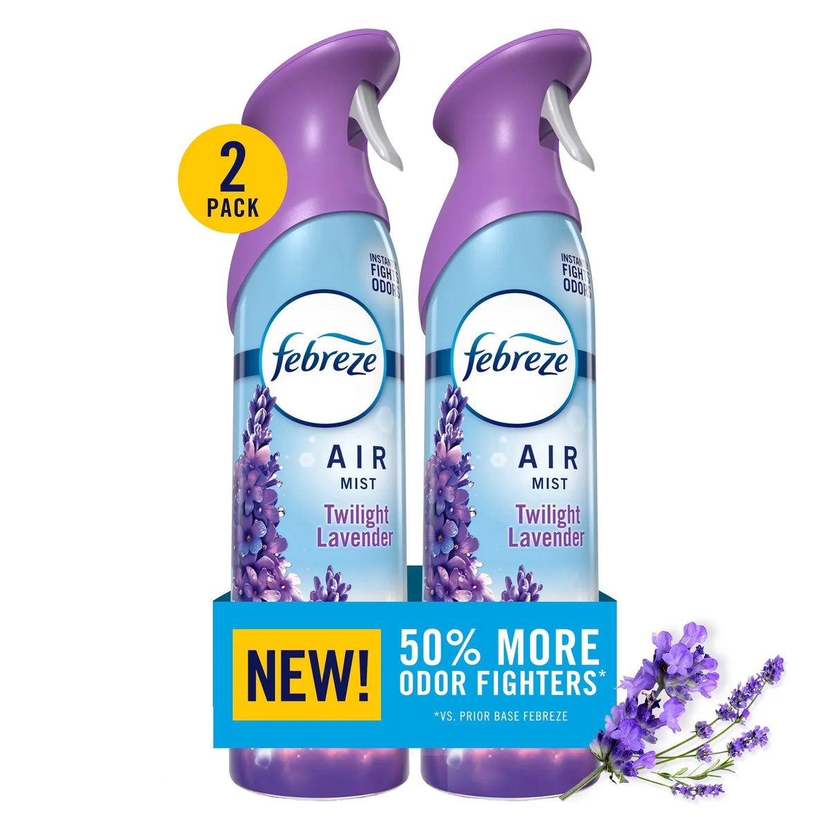 Febreze Air Mist Air Freshener Spray, Twilight Lavender, 8.1oz, 2 Count