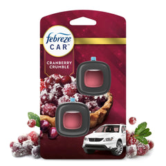 Febreze Car Air Freshener, Odor-Fighting Auto Car Vent Clip, Cranberry Crumble, 2 Count