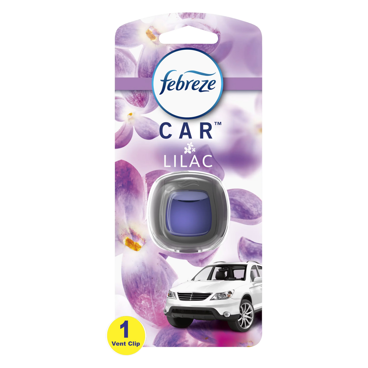 Febreze Car Air Freshener Vent Clip, Lilac, 1 Count