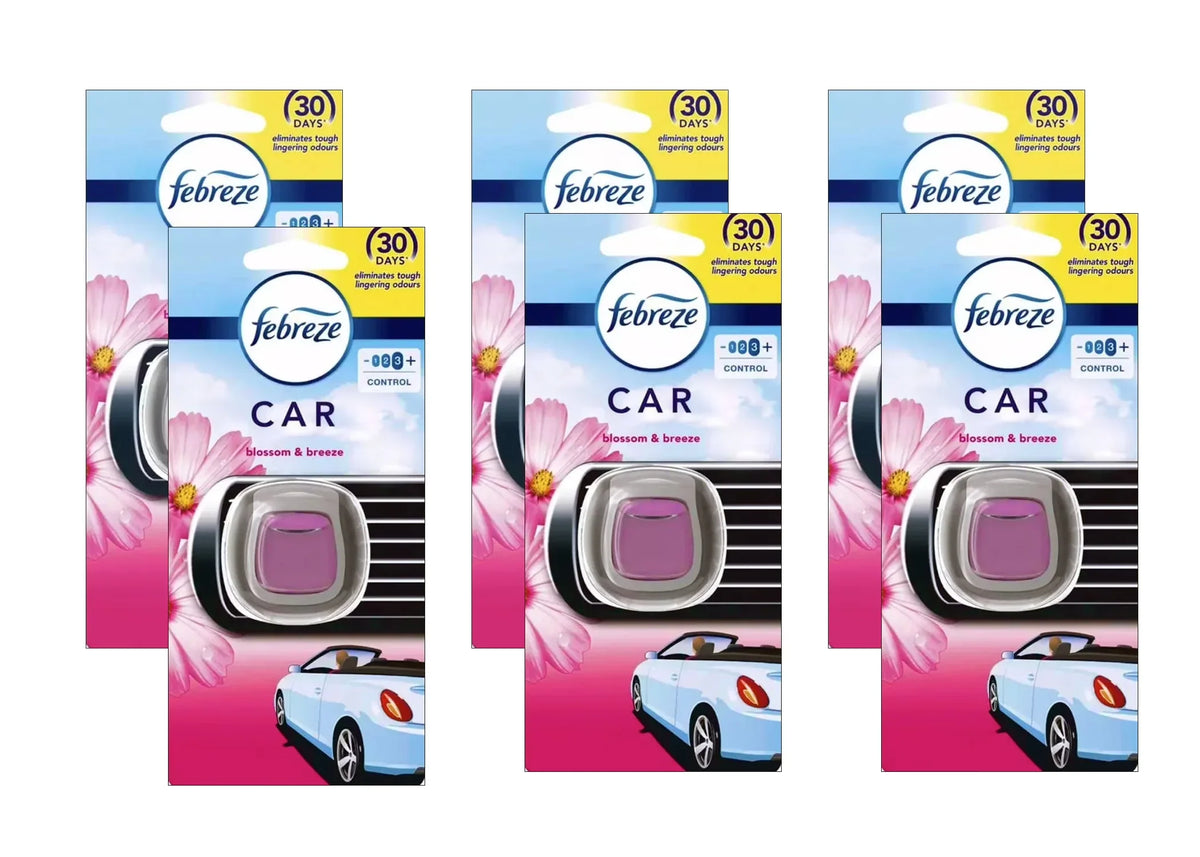 Febreze Car Air Freshener Vent Clips Blossom & Breeze Scent, 6 Count