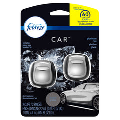Febreze Car Air Freshener Vent Clips, Platinum Ice, 2 count
