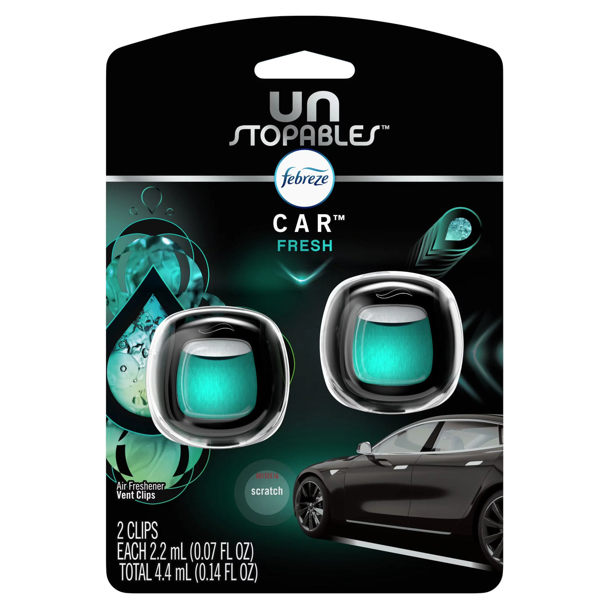 Febreze Car Odor Eliminating Air Freshener Vent Clips, Fresh Scent, 2 Count