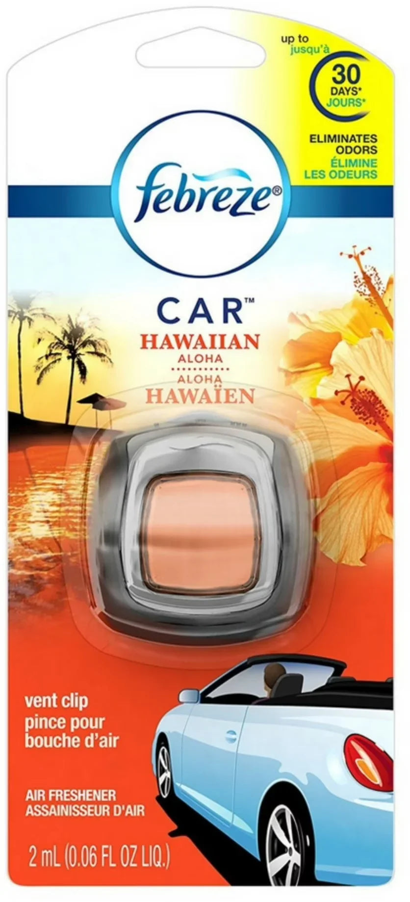 Febreze Car Vent Clip Air Freshener, Hawaiian Aloha 1 ea (Pack of 6)