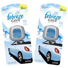 Febreze Car Vent Clips Air Freshener & Odor Eliminator Linen and Sky - 2 PACK