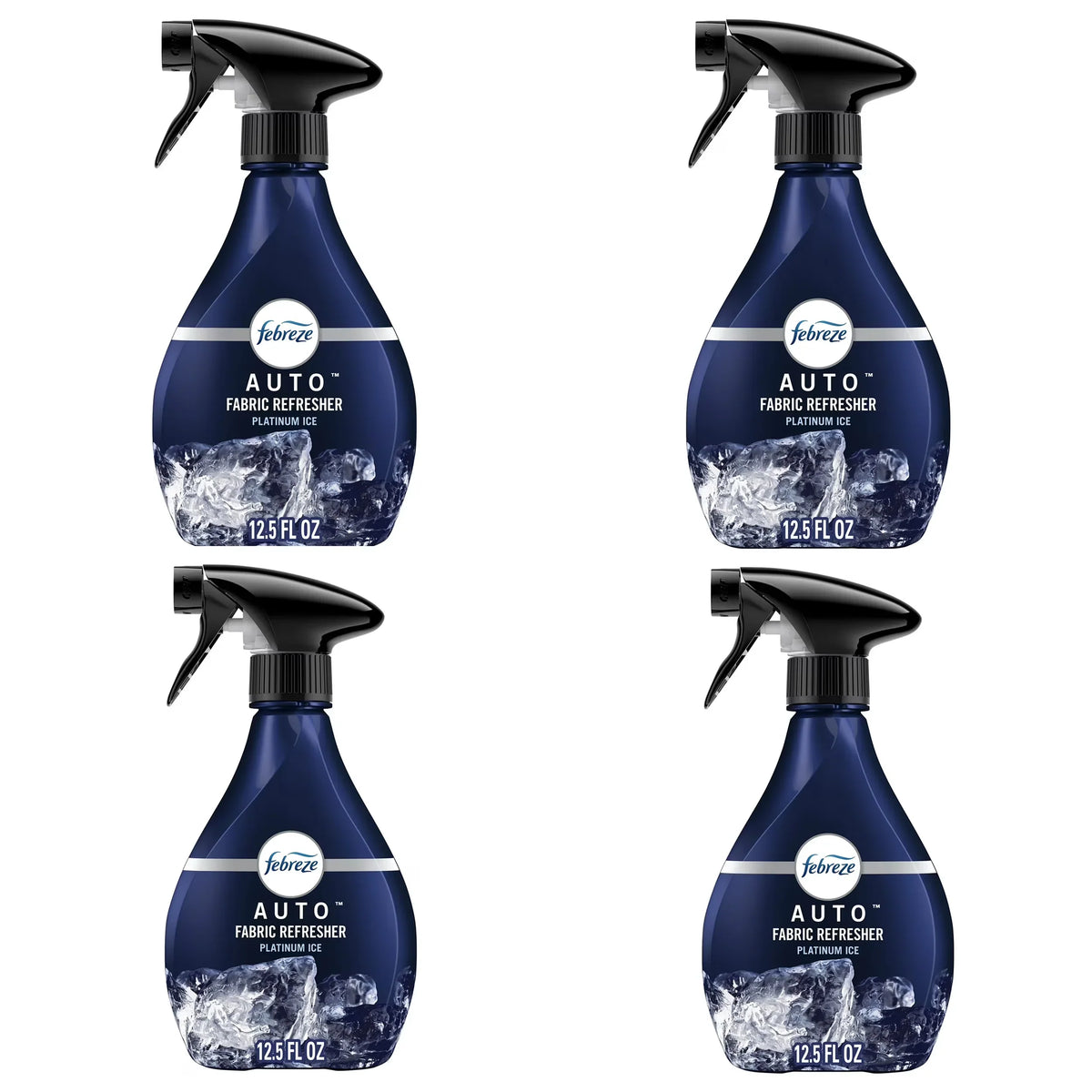 Febreze Fabric AUTO Car Spray Air Freshener, Odor Fighting, Platinum Ice, 12.5 fl oz, 4 Packs