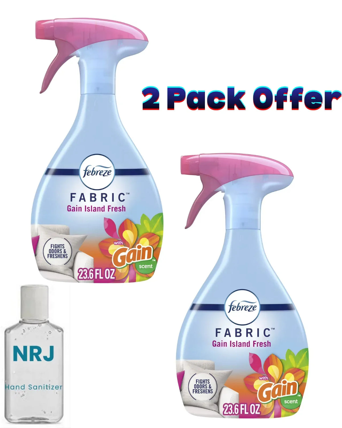 Febreze Fabric Spray Air Freshener, Odor-Fighting Fabric Refresher, Gain Island Fresh, 23.6 fl oz