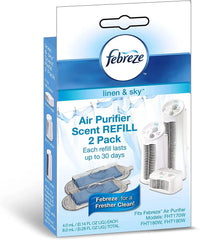 Febreze Linen & Sky Scent Refill Cartridges, White, 2 per Pack