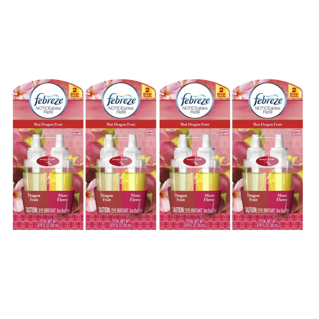 Febreze Noticeables Thai Dragonfruit Refills - 0.879oz Pack of 4