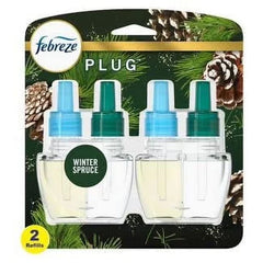 Febreze Plug In Air Fresheners, Limited Edition Winter Spruce Scent, Scented Oil Refill (2 Count)