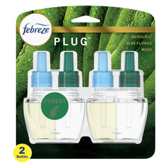 Febreze Origins Fade Defy PLUG Air Freshener & Odor Eliminator, Forest (2) .87 fl. oz. Oil Refills