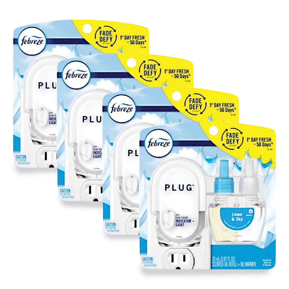 PLUG 6.54 in. x 2.99 in. x 5.98 in. Air Freshener Warmer Start Kit - Clear/White (4/Carton)