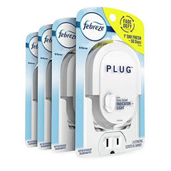 Febreze Plug In Air Freshener Fade Defy Plugs, Scented Oil Warmer, (Pack of 4)