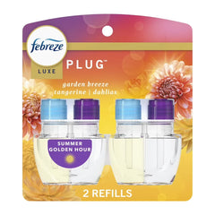 Febreze Plug In Air Freshener, Odor-Fighting Oil Refill, Summer Golden Hour, 2 Refills