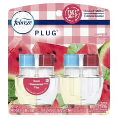 Febreze Plug In Air Freshener, Odor-Fighting Oil Refill, Sweet Watermelon Vine, (4 Pack 2 Refills)