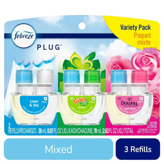 Febreze Plug In Air Freshener Odor-Fighting Scented Oil Refill Base Mix 3 ct - Pack of 1