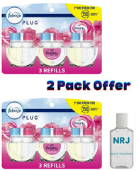 Febreze Plug In Air Freshener, Odor-Fighting Scented Oil Refill, Downy April Fresh, 3 Refills