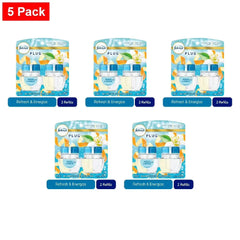 Febreze Plug In Air Freshener Odor-Fighting Scented Oil Refill Refresh & Energize 2 ct - 5 Pack