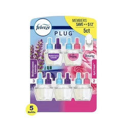 Febreze Plug In Air Fresheners, Mediterranean Lavender, April Downy, Odor Eliminator For Strong Odors 5 Oil Refills