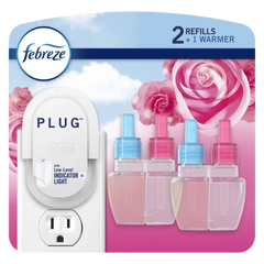 Febreze Plug In Air Freshener, Scented Oil Refill, Downy April Fresh, Starter Kit + 2 Refills