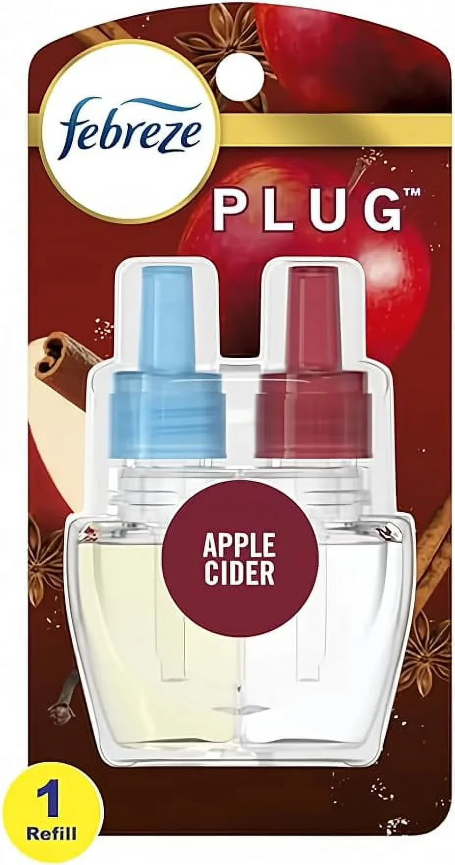Febreze Plug Refill Odor-Fighting Air Freshener Apple Cider Scent, 1 Count, 0.87 fl oz