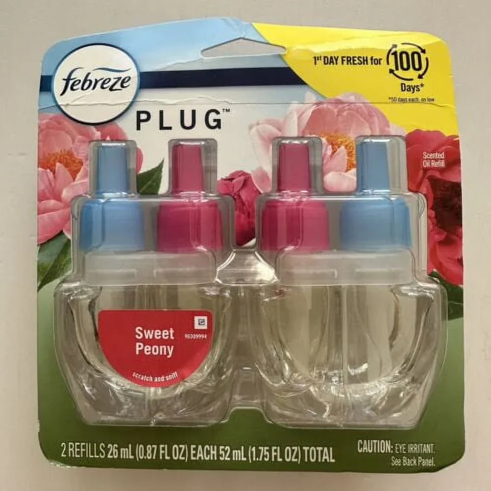Febreze Plug Sweet Peony  Oil  2 Refills LIMITED EDITION
