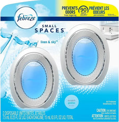 Febreze Small Spaces Air Freshener, Linen & Sky, Odor Eliminator for Strong Odors (2 Count)