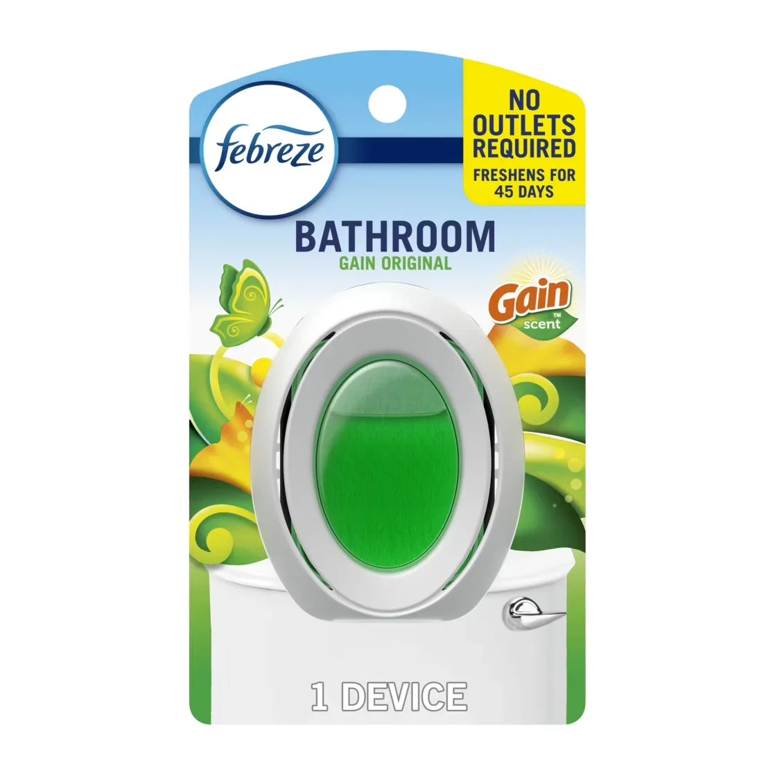 Febreze Bathroom Air Freshener, Odor-Fighting, Gain Original Scent, 1 Count