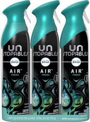 Febreze Unstopables Air Freshener Spray, Fresh Scent, Odor Eliminator for Strong Odors, 8.8 Oz (Pack of 3)