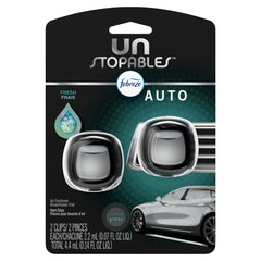 Febreze Unstopables Car Odor Eliminating Air Freshener, Fresh, 2 Count