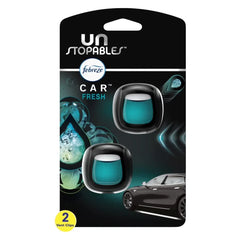 Febreze Unstopables Car Odor-Fighting Car Freshener Vent Clip Fresh Scent, .07 oz., 2 Count - 4 Pack