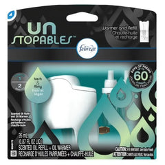 Febreze Unstopables Odor-Fighting PLUG Air Freshener Single Refill Fresh Starter Kit & (1) .87 fl. oz. Oil Refill