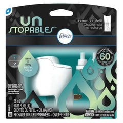Febreze Unstopables Odor-Fighting PLUG Air Freshener Single Refill Fresh Starter Kit & (1) .87 fl. oz. Oil Refill